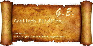 Greilach Eliána névjegykártya